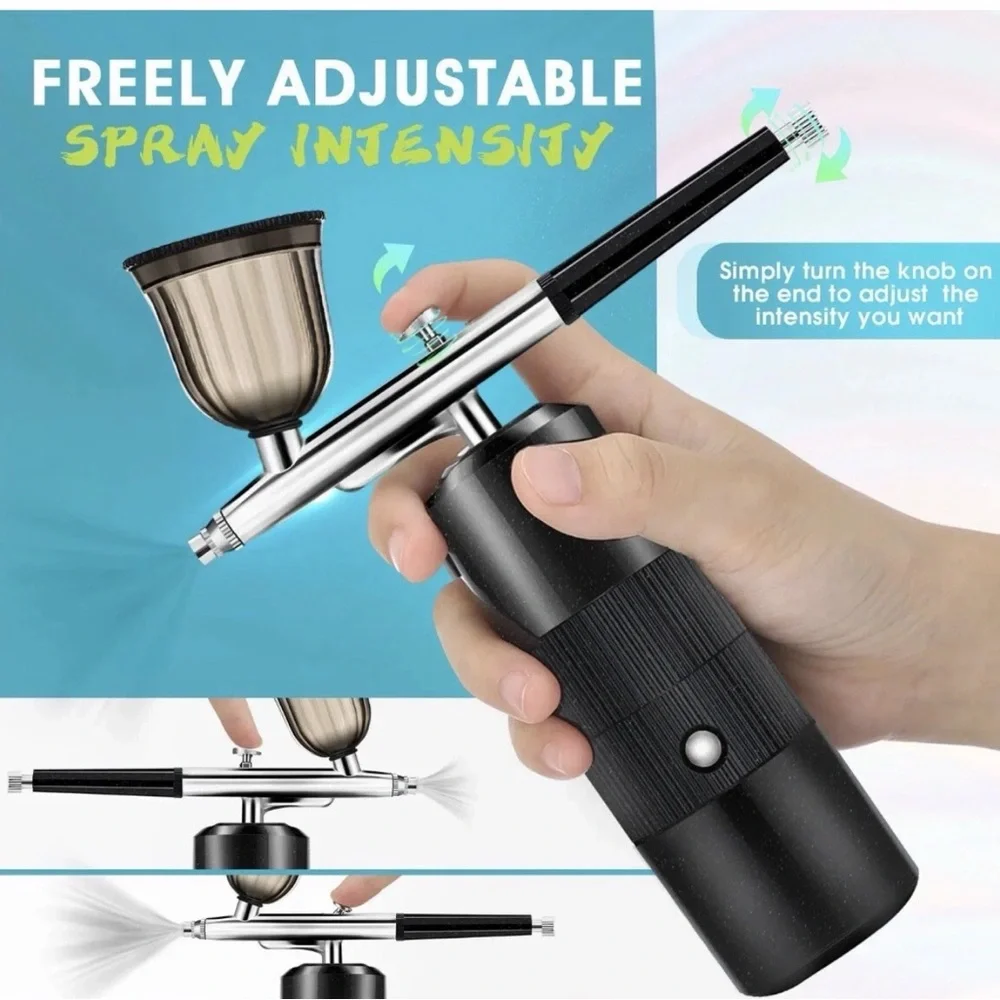 Adjustable Airbrush with Black Handle